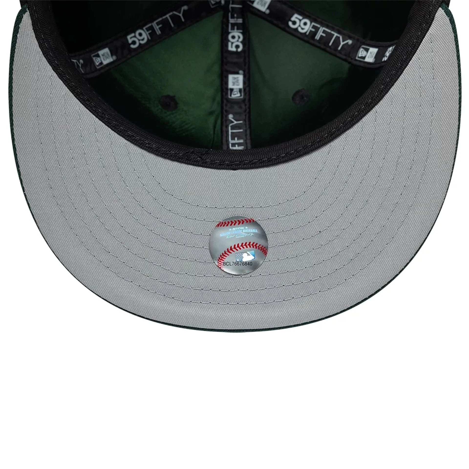 Athletics MLB Multi Logo Satin Lined Black 59FIFTY Fitted Cap - Image 2