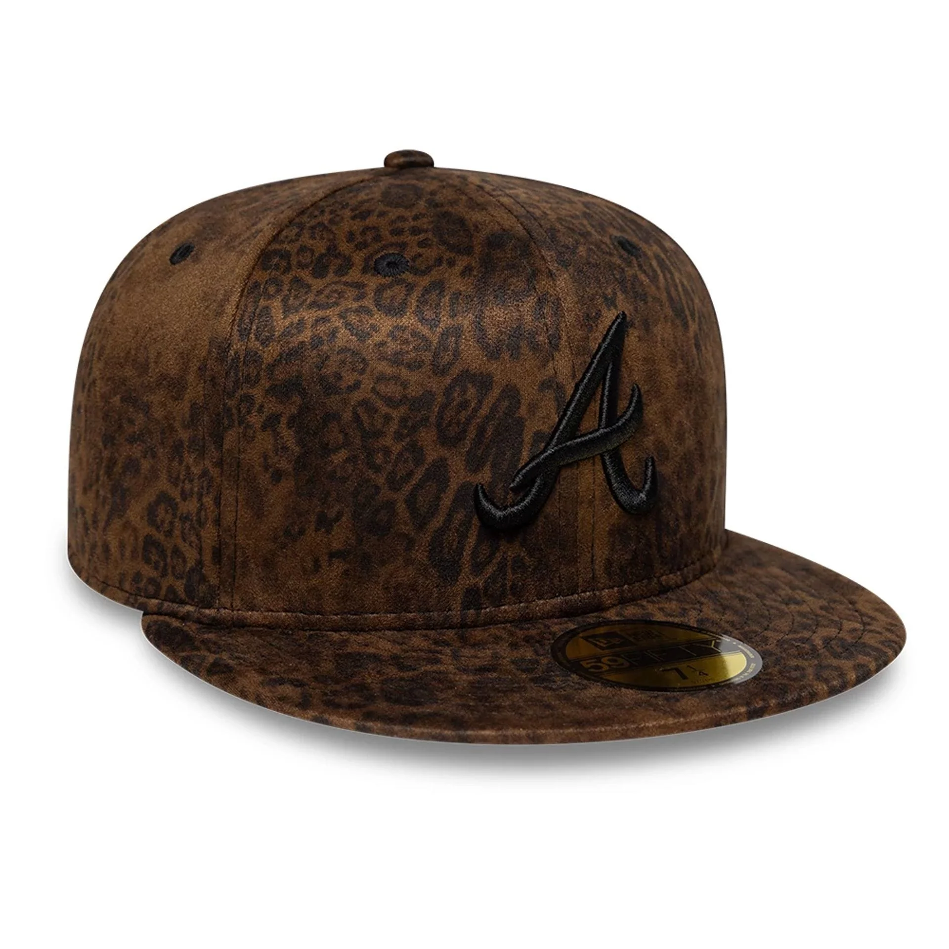 Atlanta Braves MLB Leopard Black 59FIFTY Fitted Cap - Image 4