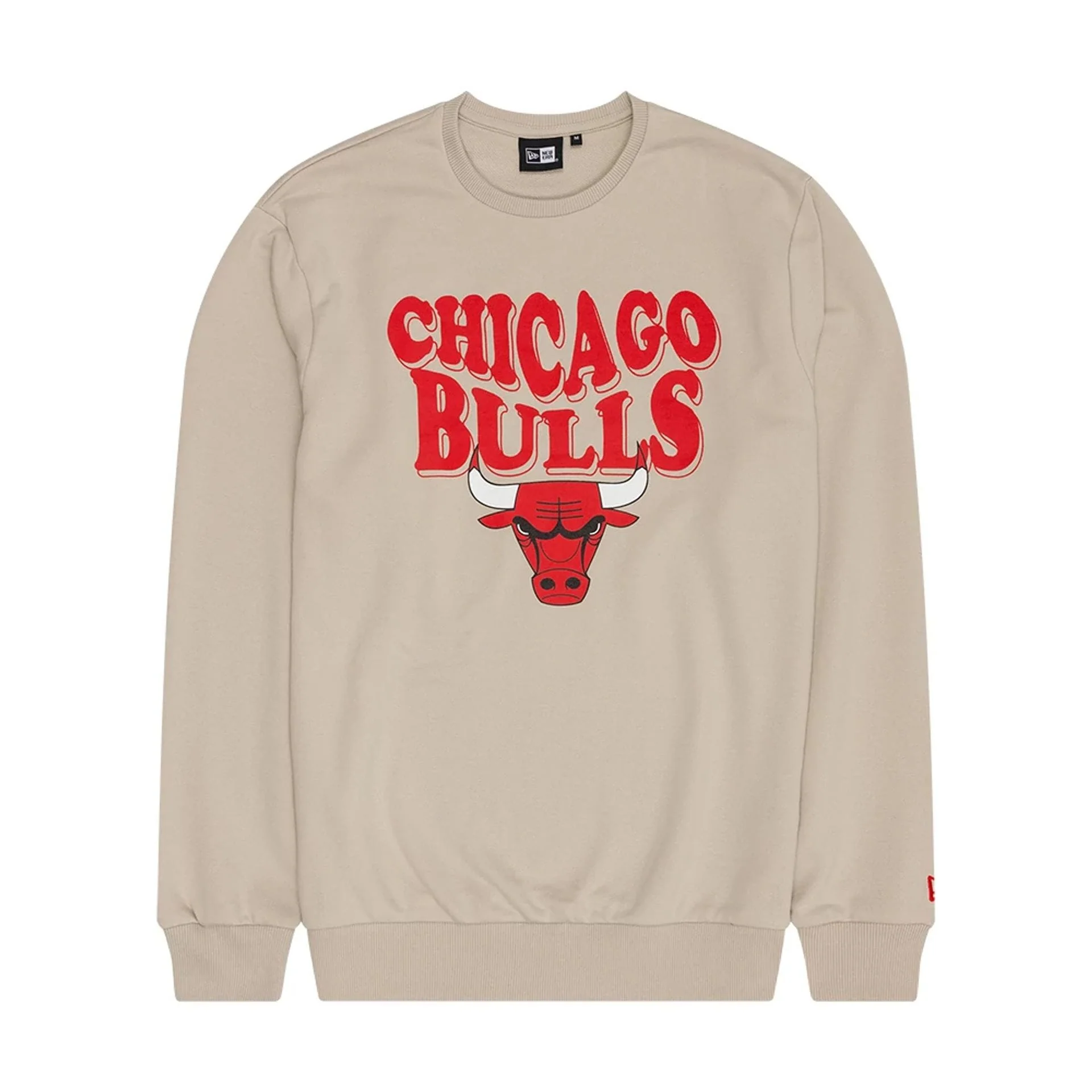 Chicago Bulls NBA Wordmark Beige Crew Neck Sweater