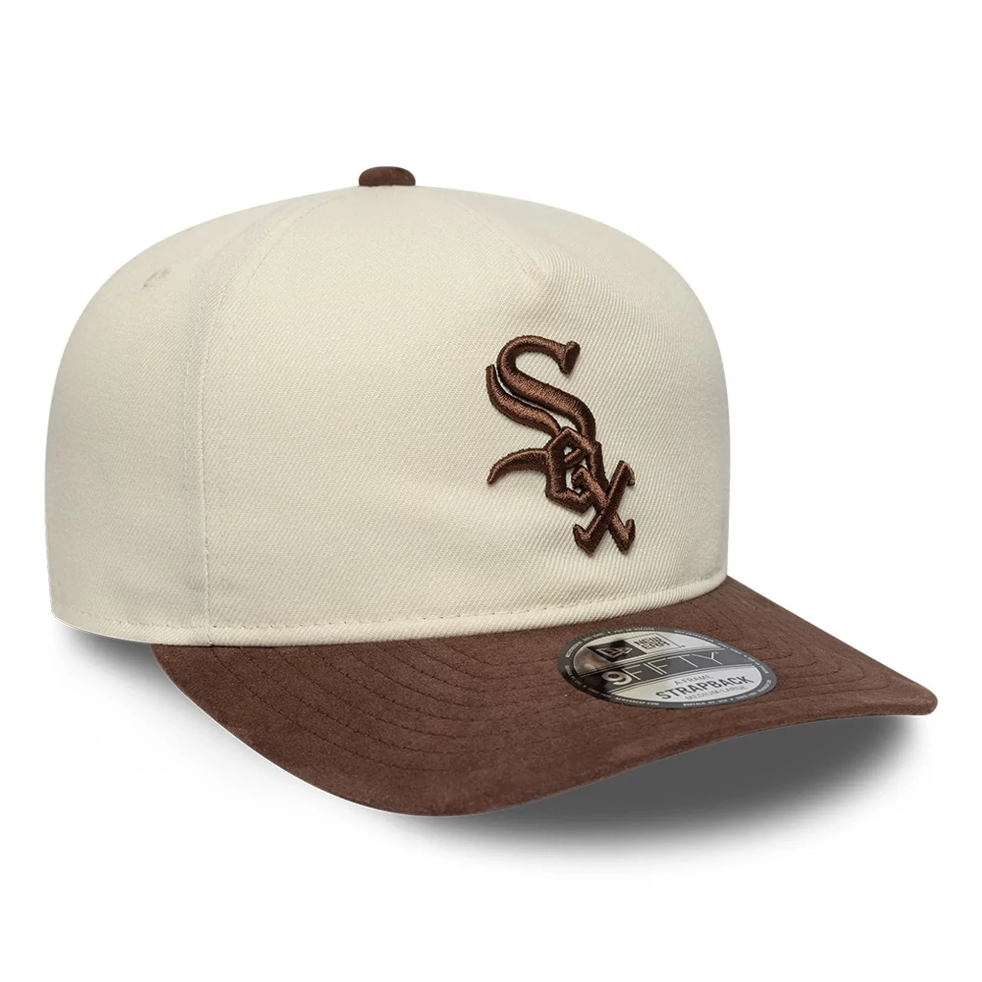 Chicago White Sox MLB Suede Visor Cream 9FIFTY A-Frame Adjustable Cap - Image 4