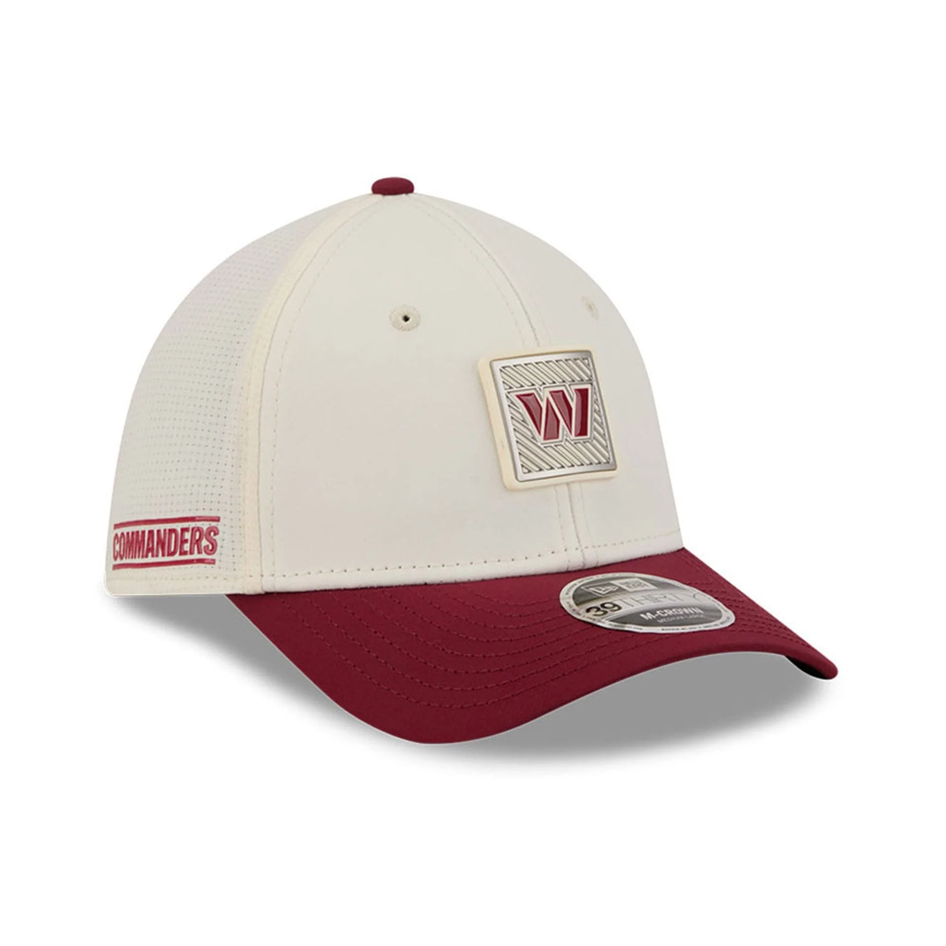 Commanders NFL Training 2026 White 39THIRTY M-Crown Stretch Fit Cap