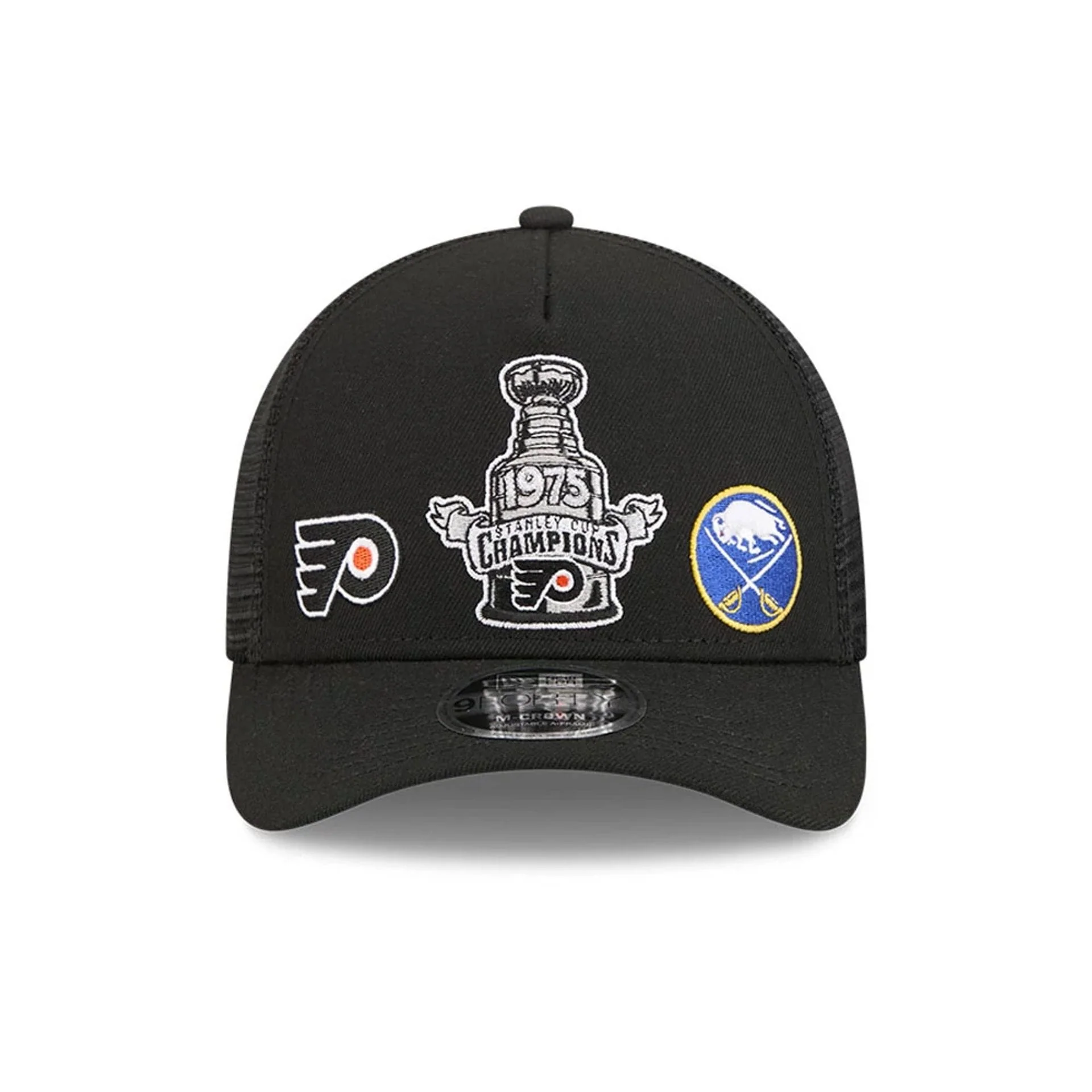 Flyers NHL Stanley Cup Black 9FORTY M-Crown A-Frame Trucker Adjustable Cap - Image 2