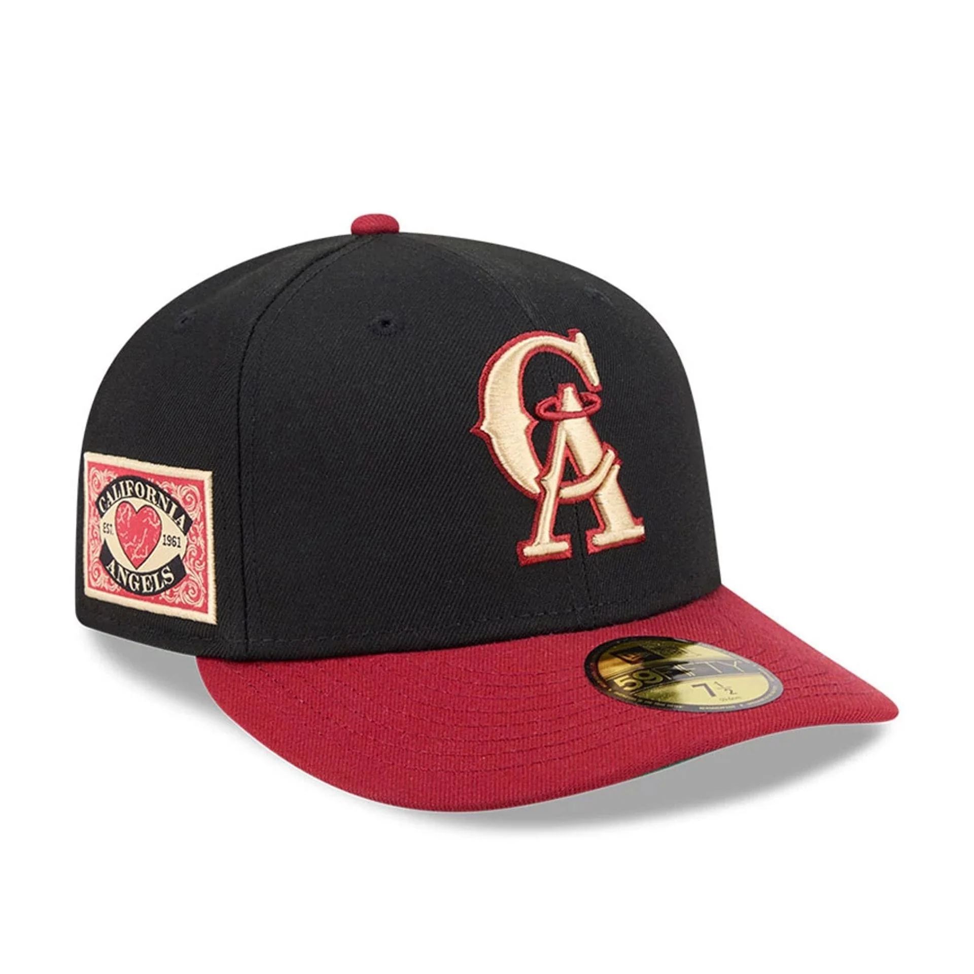 LA Angels MLB Team Cards Black 59FIFTY Fitted Cap
