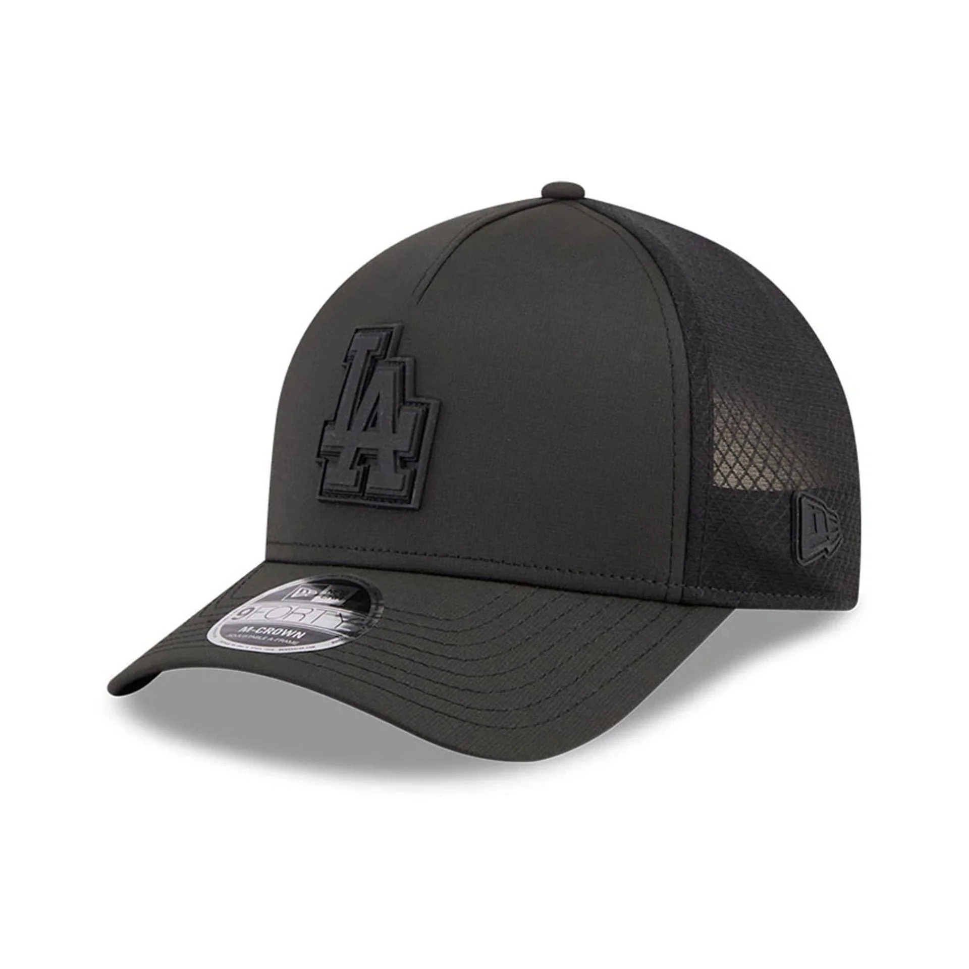 LA Dodgers MLB Badged Black 9FORTY M-Crown A-Frame Trucker Adjustable Cap