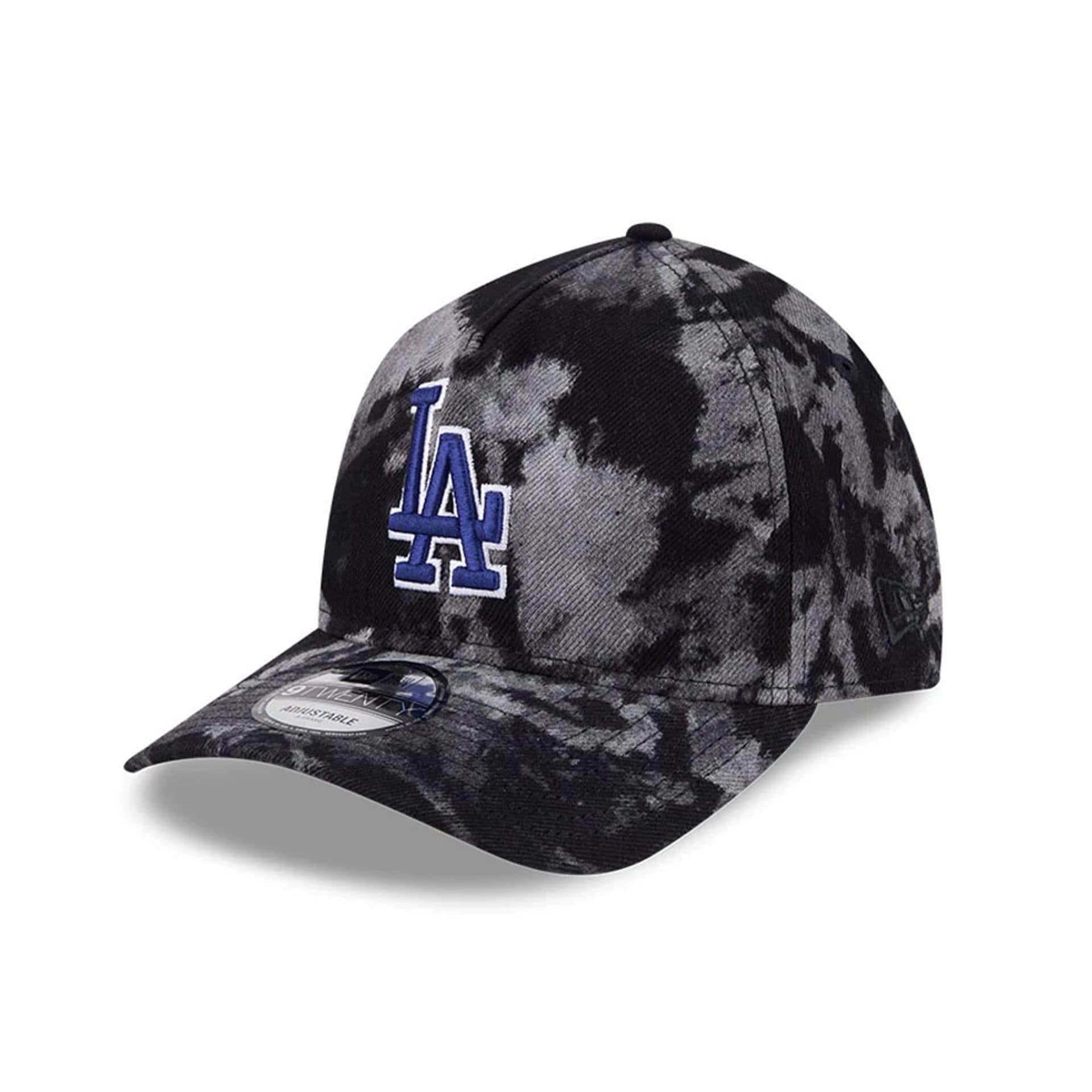 LA Dodgers MLB Bleached Denim Black 9TWENTY A-Frame Adjustable Cap
