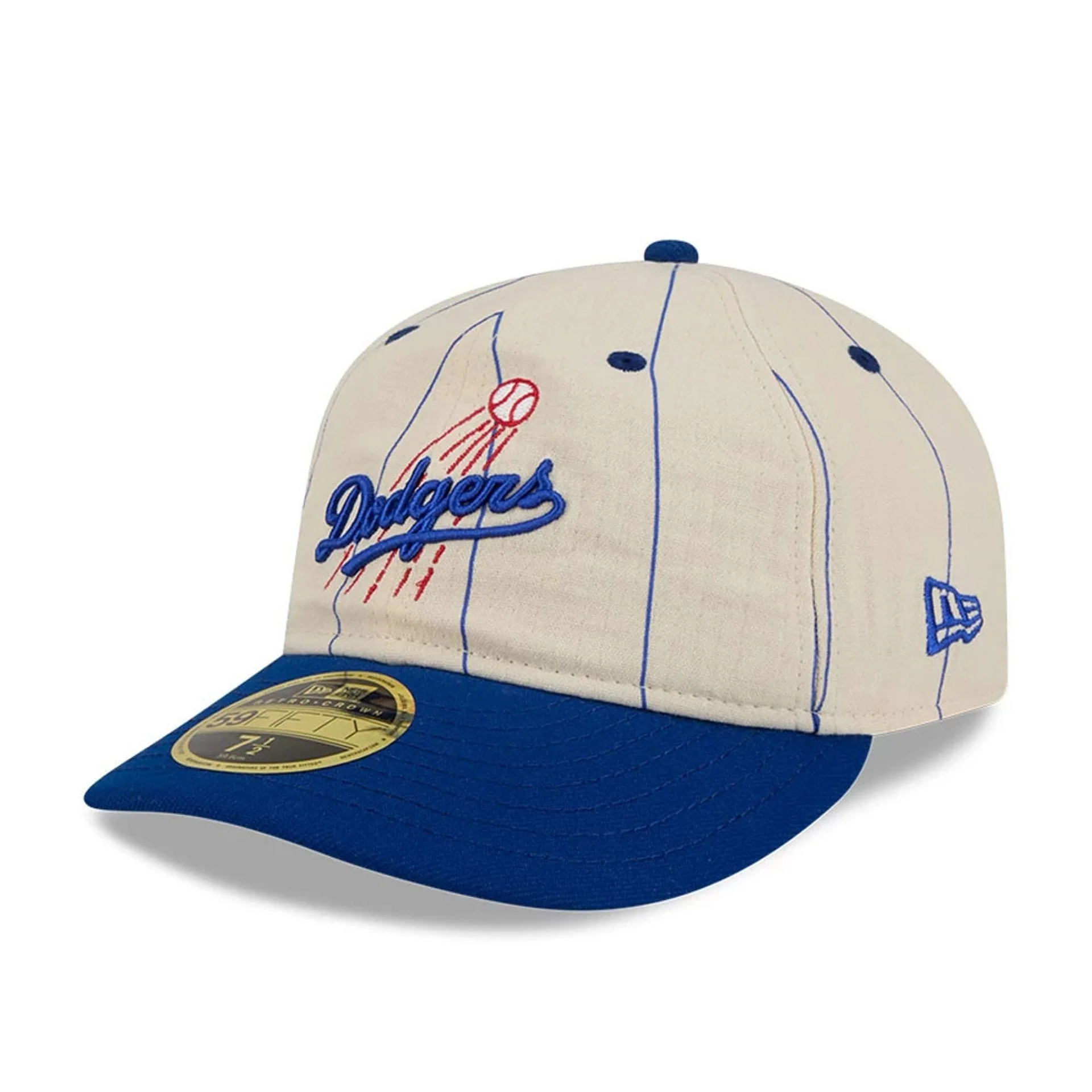 LA Dodgers MLB Linen Black Retro Crown 59FIFTY Fitted Cap