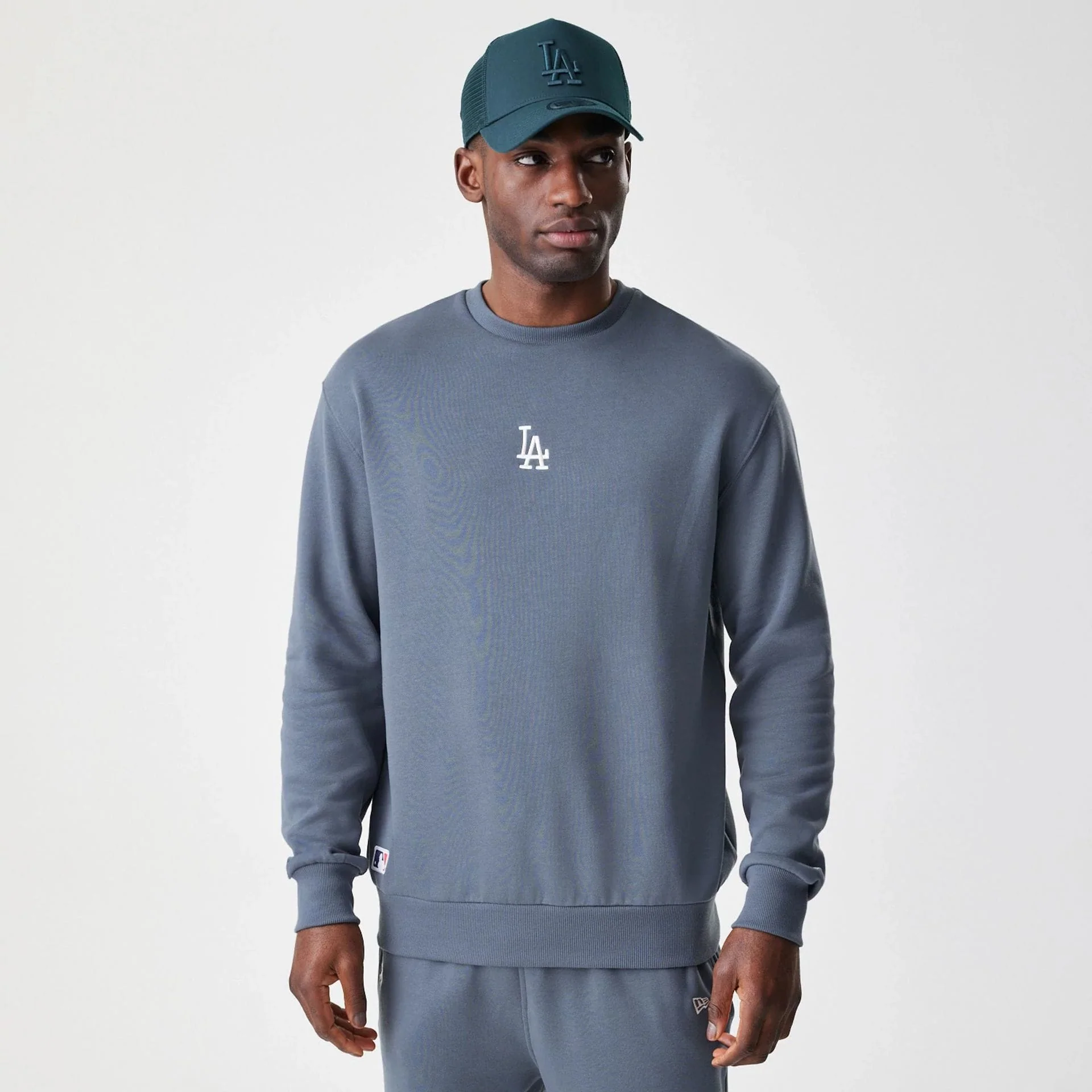 LA Dodgers MLB Midi League Essential Dark Grey Oversized Crew Neck Sweater