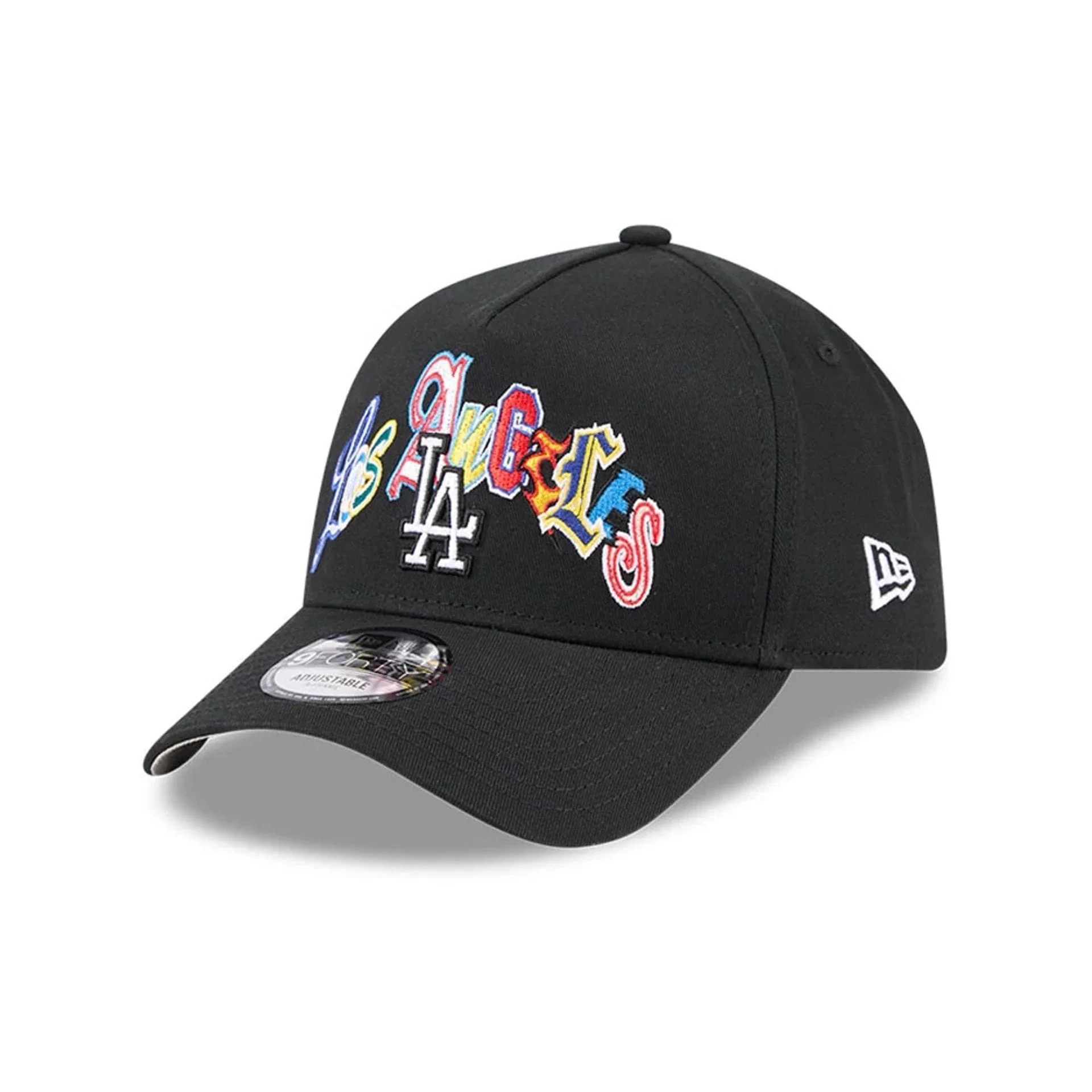 LA Dodgers MLB Multi Letter Black 9FORTY A-Frame Adjustable Cap