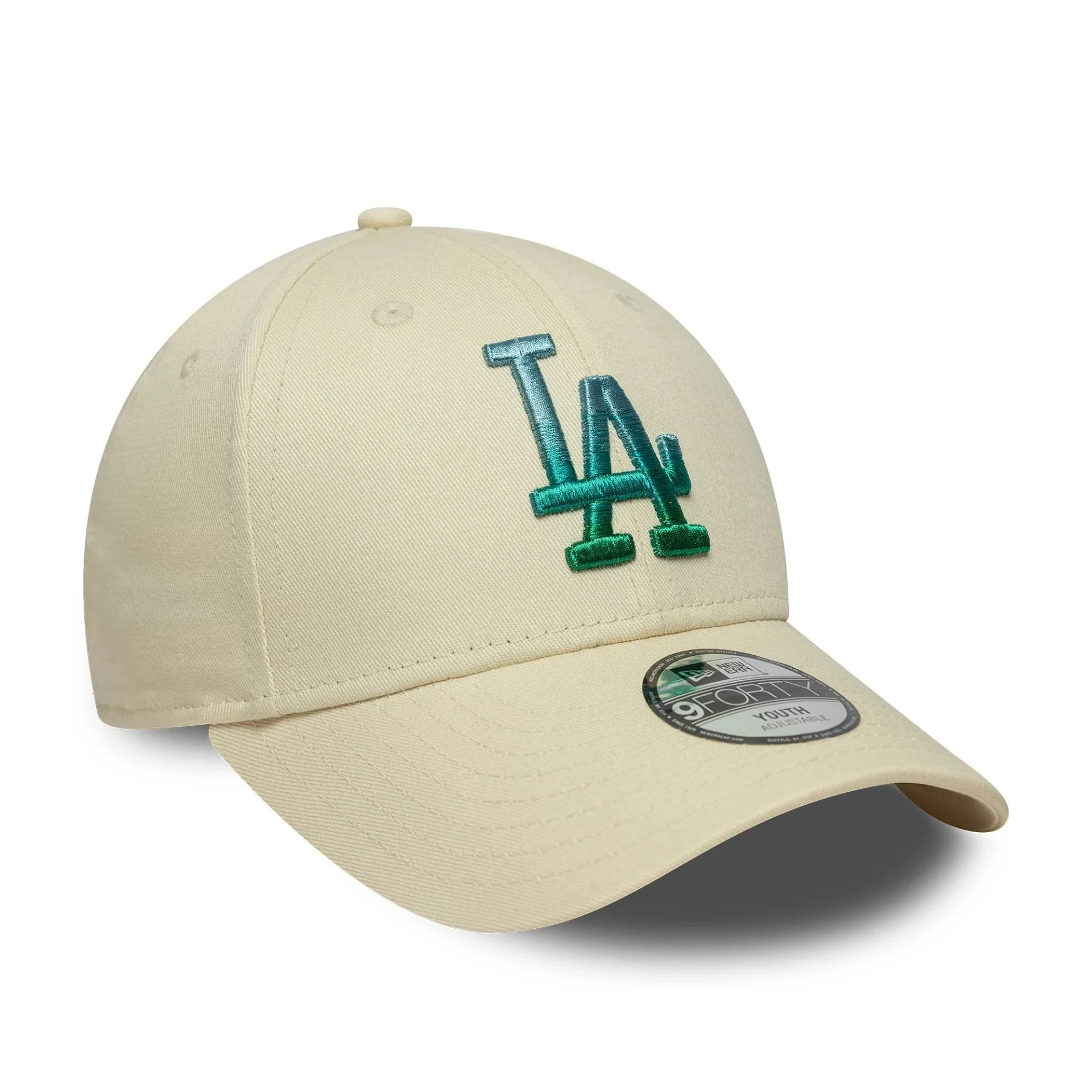 LA Dodgers Youth MLB Metallic Cream 9FORTY Adjustable Cap - Image 3