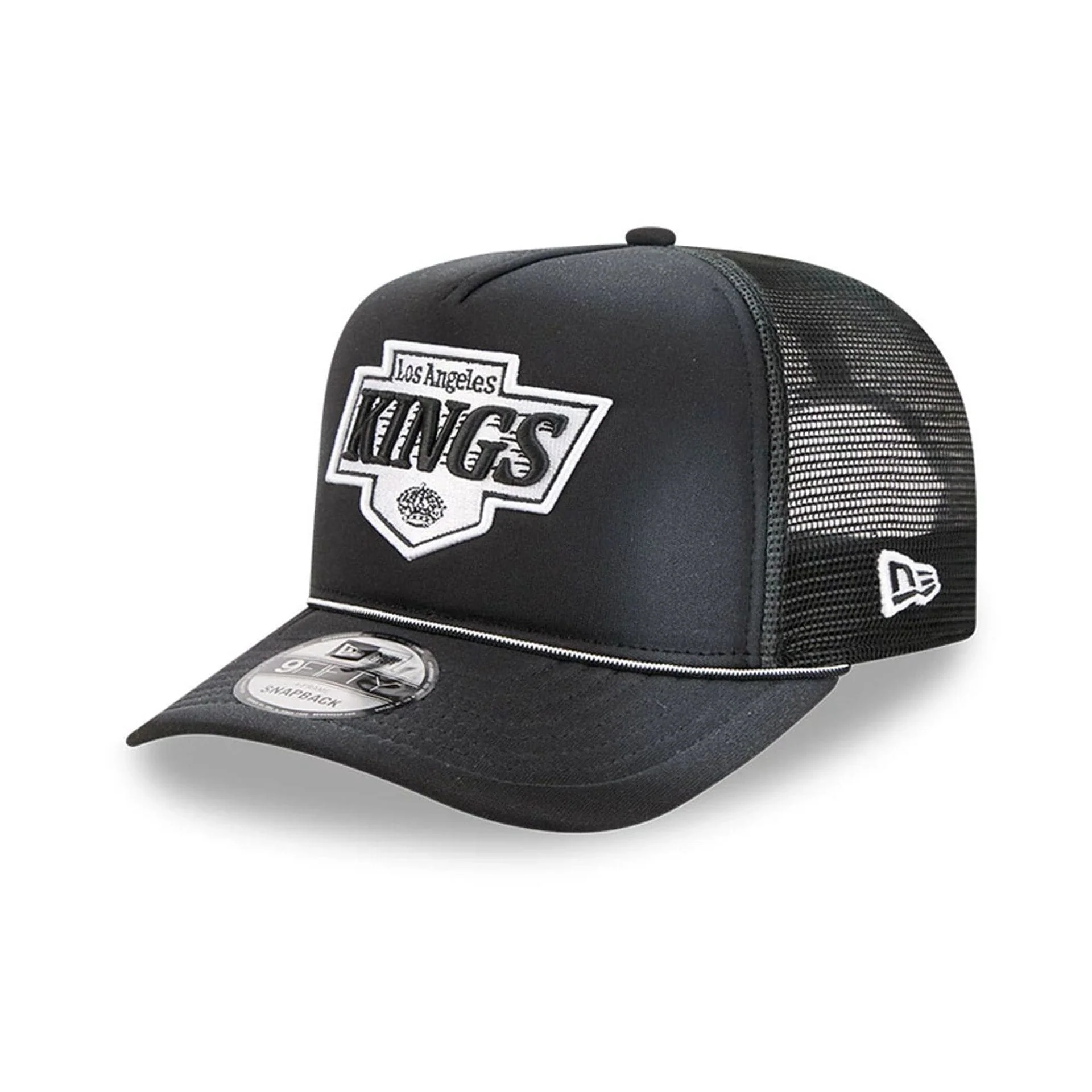 LA Kings NHL Washed Black 9FIFTY A-Frame Trucker Adjustable Cap