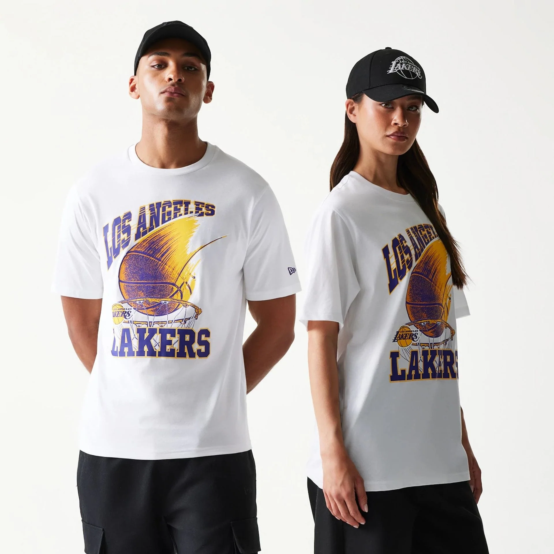 LA Lakers NBA Ball Graphic White T-Shirt