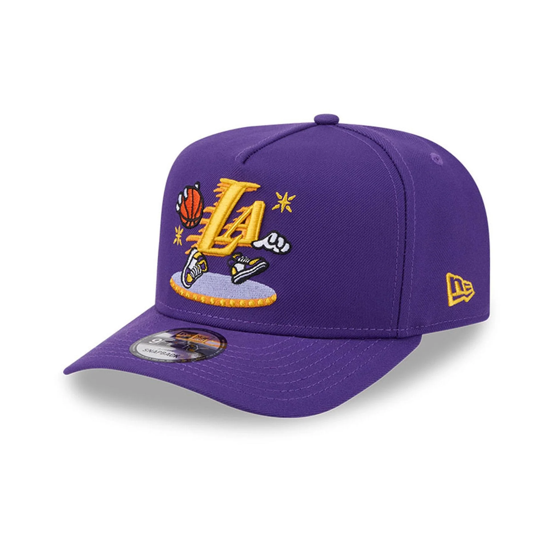 LA Lakers NBA Cartoon Purple 9FIFTY A-Frame Snapback Adjustable Cap