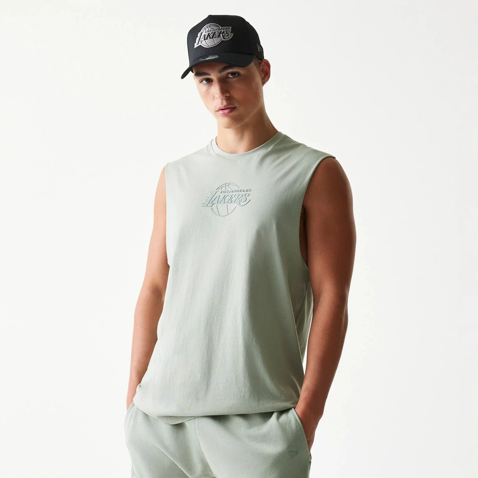 LA Lakers NBA Pastel Green Sleeveless T-Shirt
