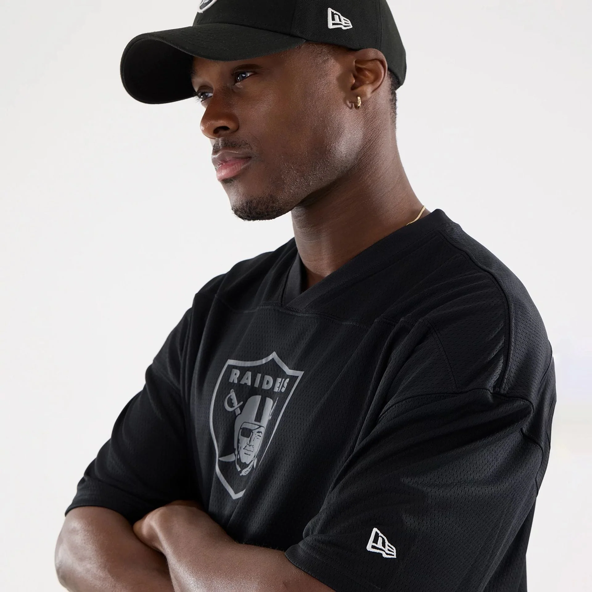 Las Vegas Raiders NFL Raiders Wear Black Mesh Oversized T-Shirt - Image 5