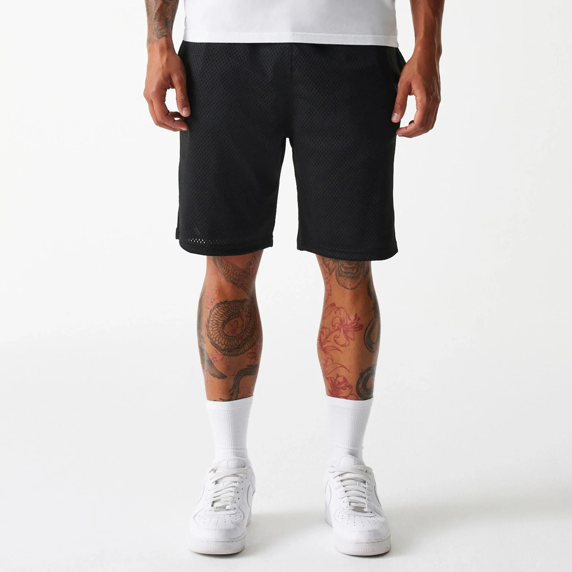 New Era Black Mesh Shorts