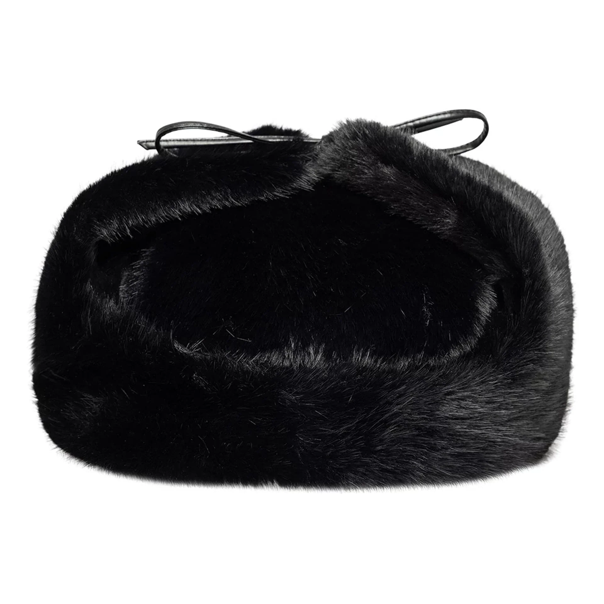 New Era Faux Fur Black Trapper Hat - Image 5