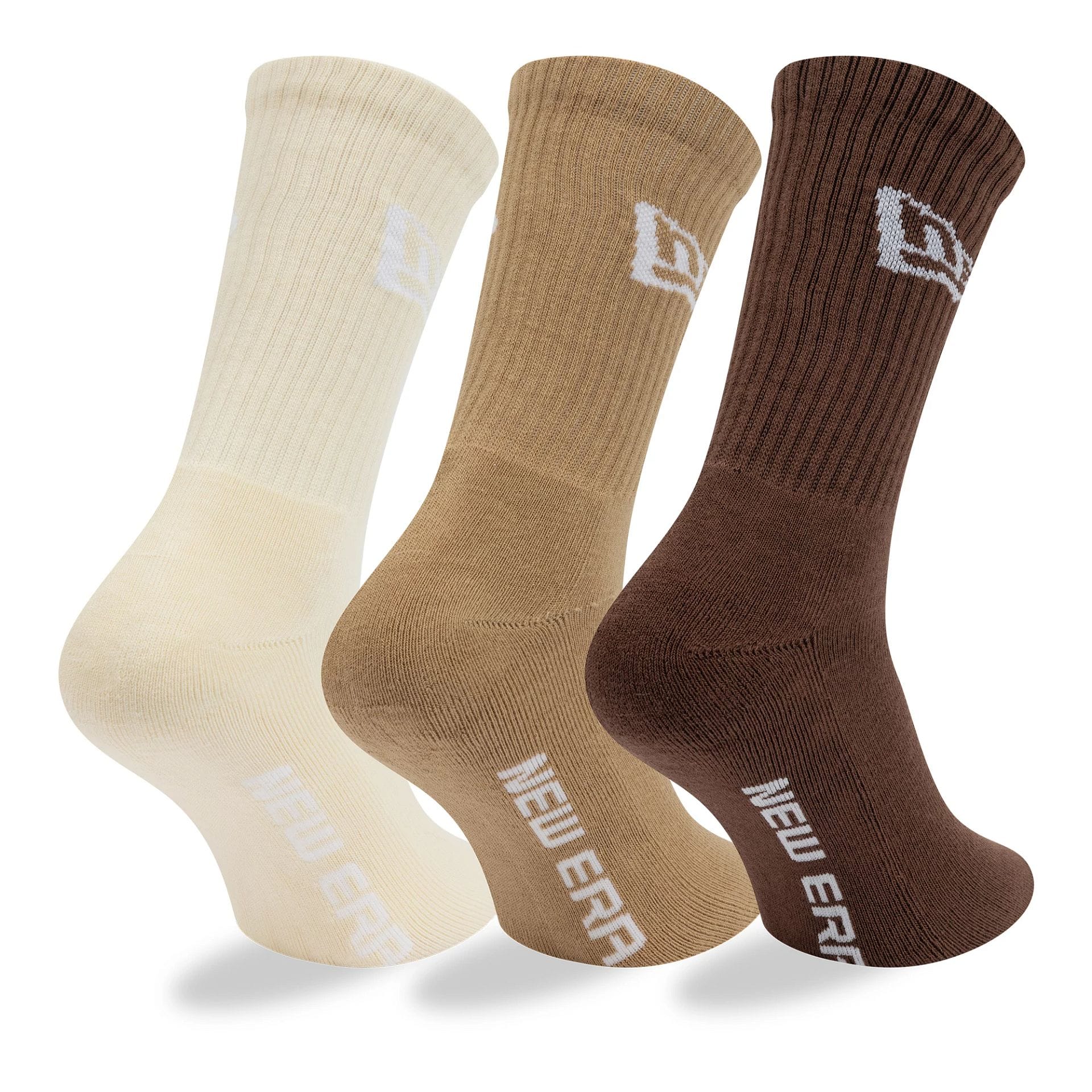 New Era Flag 3 Pack Brown Crew Socks - Image 2