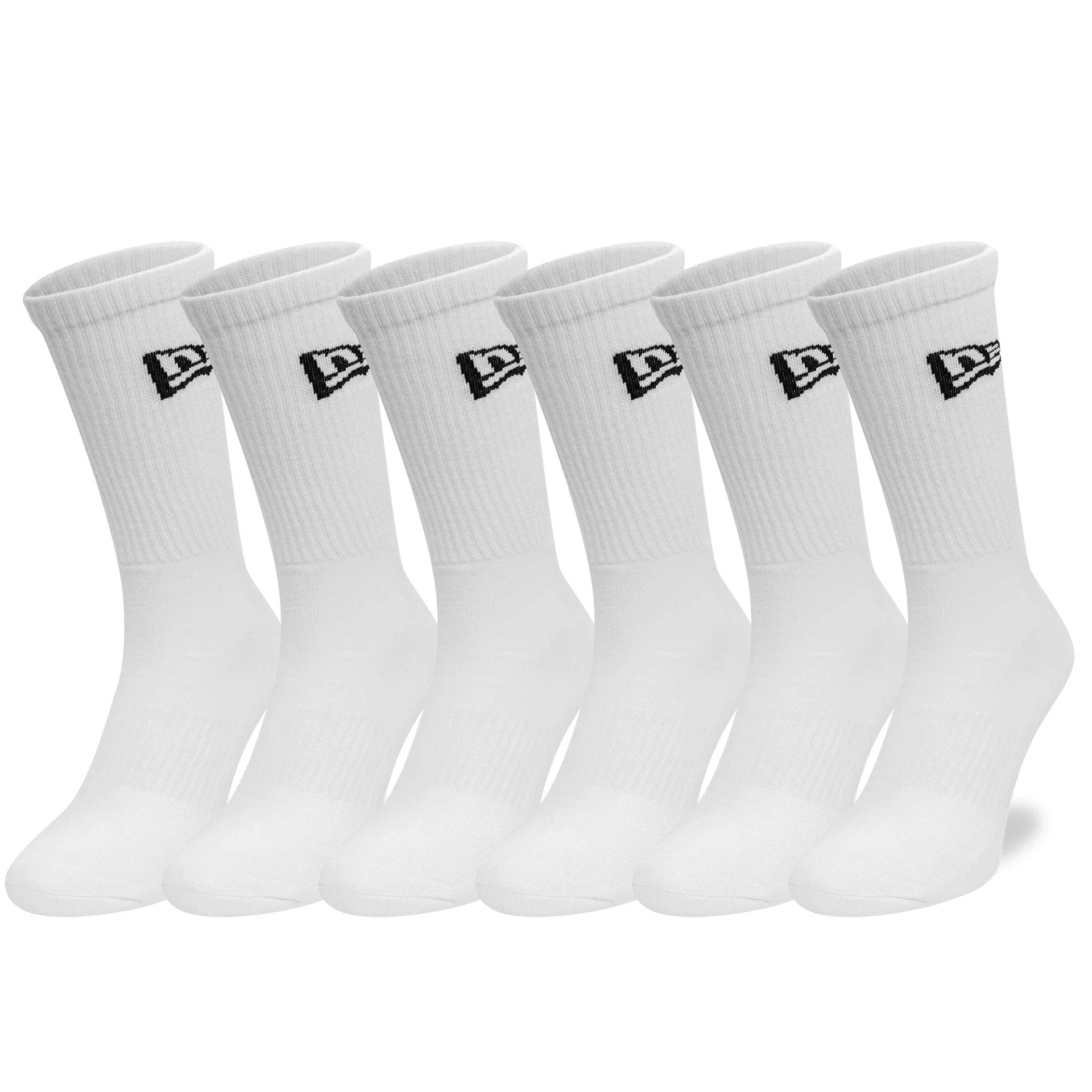 New Era Flag 6-Pack White Crew Socks
