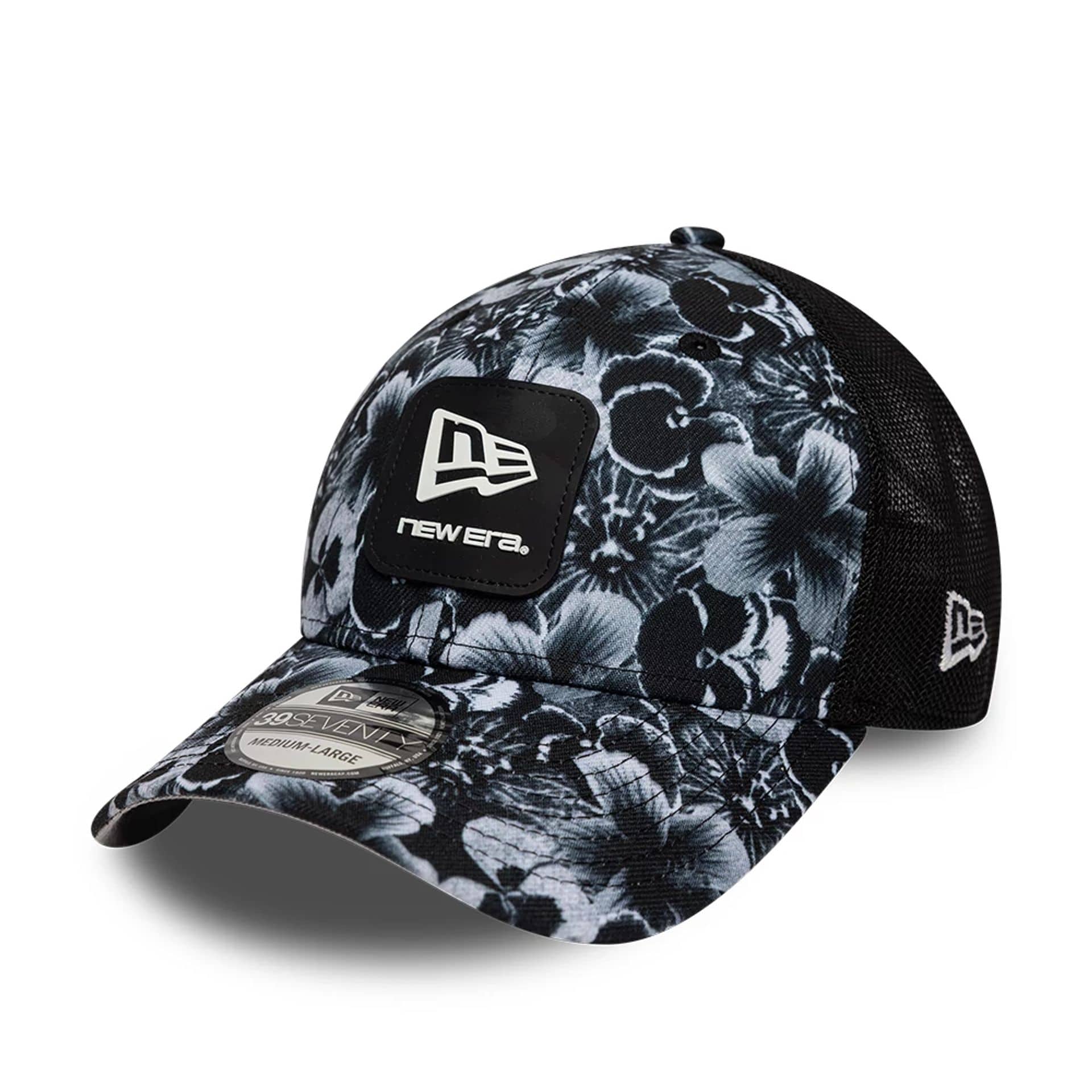 New Era Floral Black 39SEVENTY Stretch Fit Cap