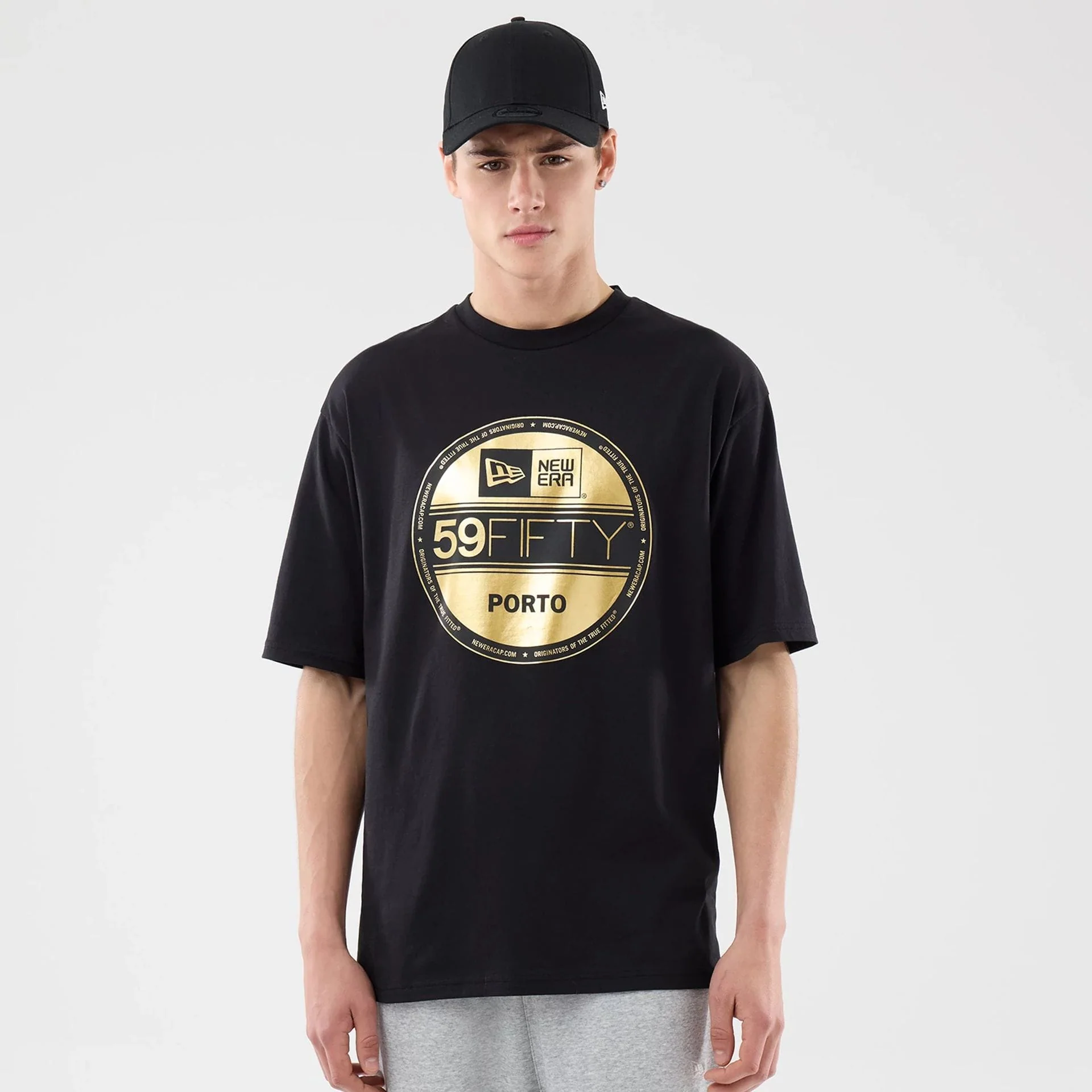 New Era Sticker Porto Black Oversized T-Shirt