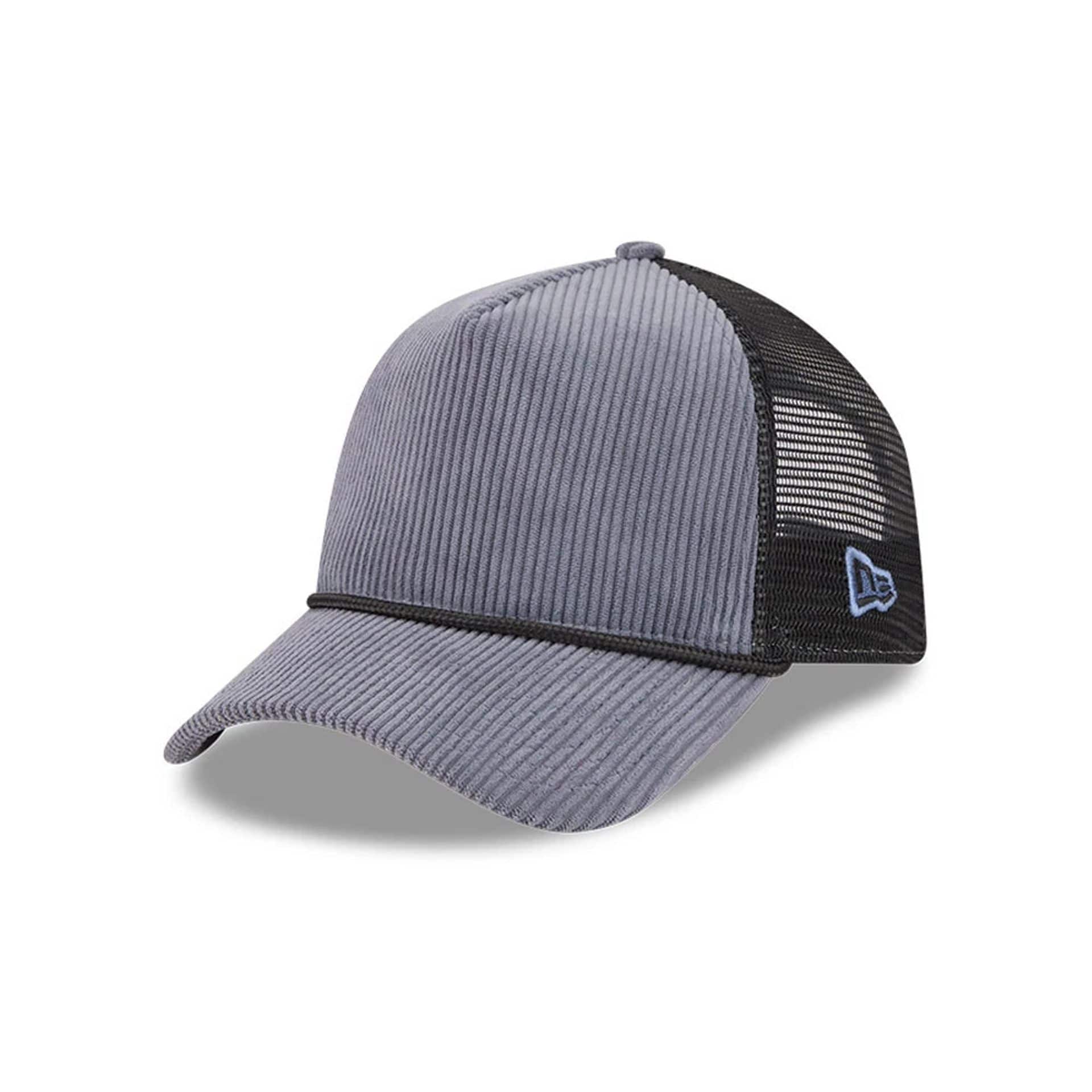New Era Wide Cord Dark Blue 9FORTY A-Frame Trucker Adjustable Cap