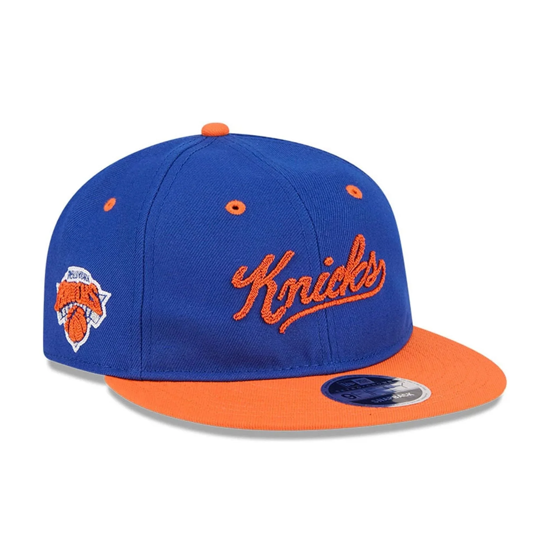 New York Knicks NBA Chainstitch Script Blue Retro Crown 9FIFTY Adjustable Cap