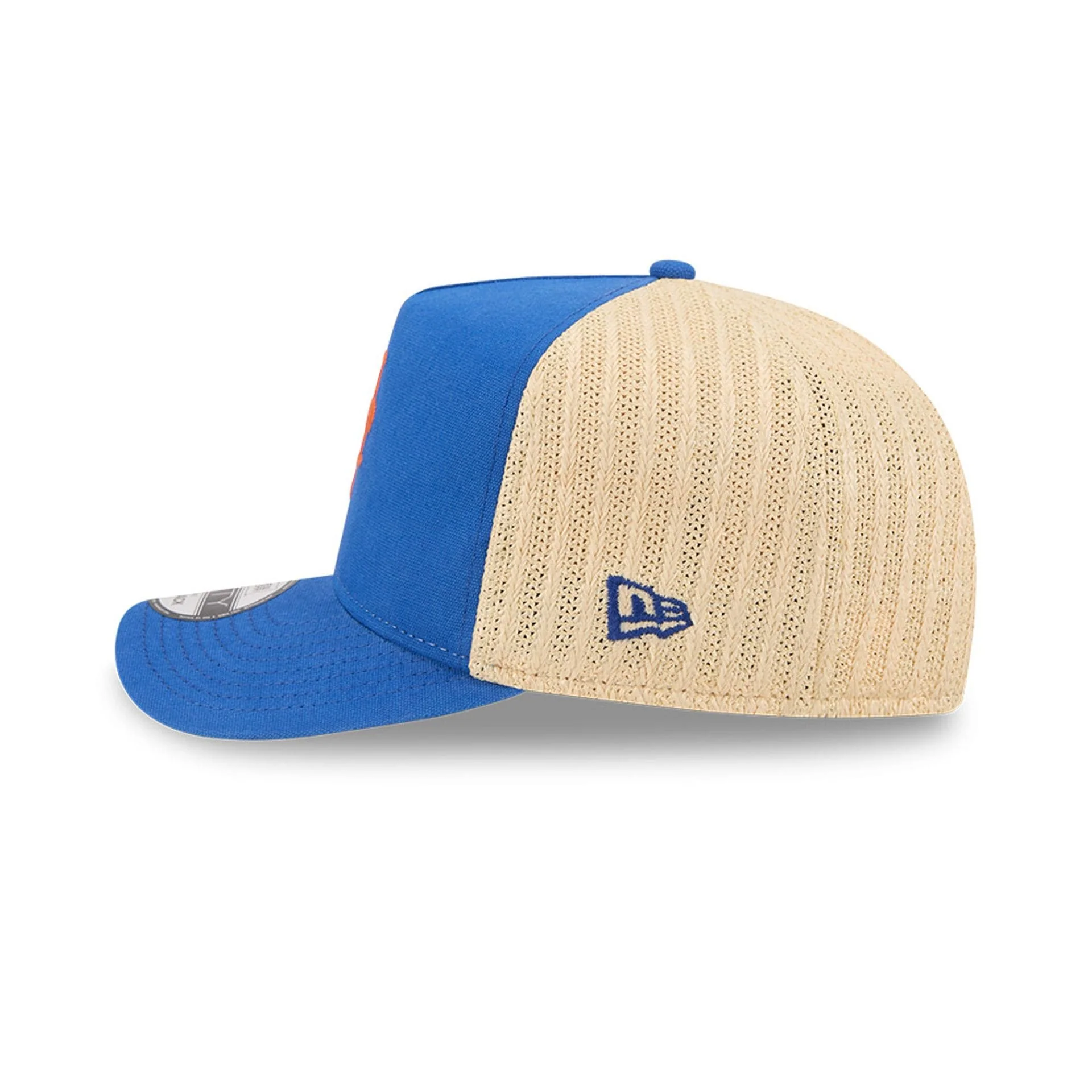 New York Mets MLB Grained Blue 9FIFTY A-Frame Snapback Adjustable Cap - Image 5