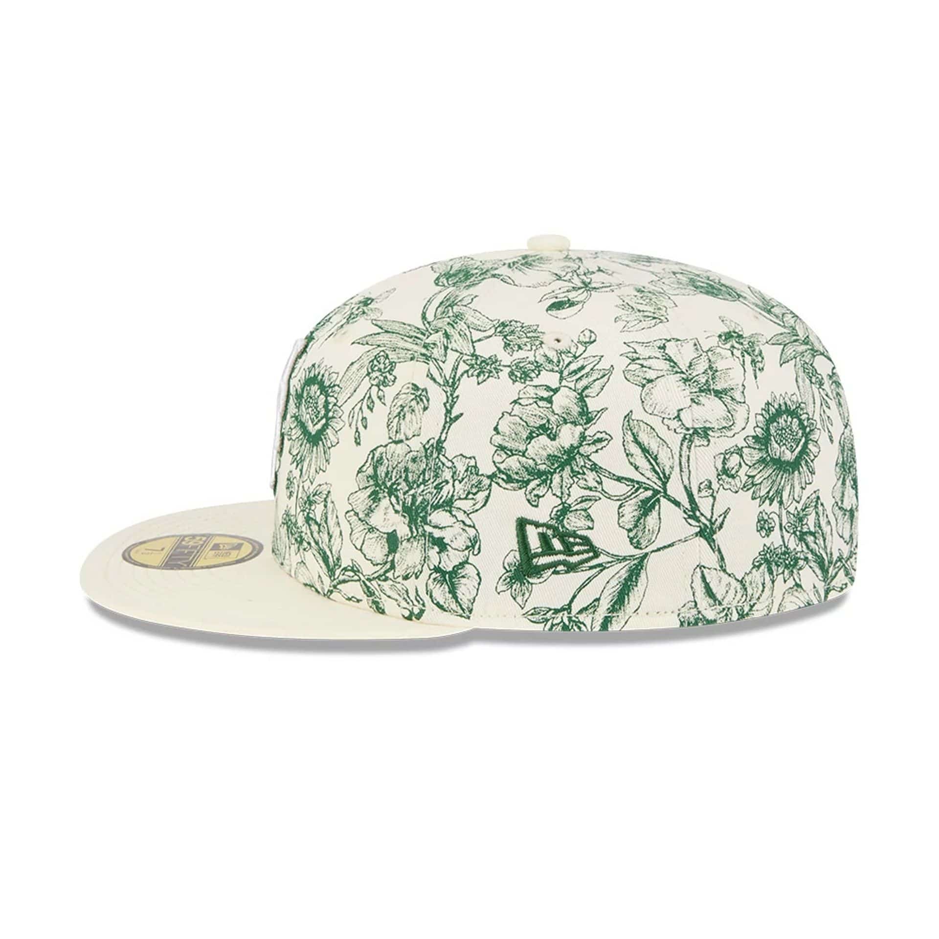 New York Mets MLB Spring Floral White 59FIFTY Fitted Cap - Image 5