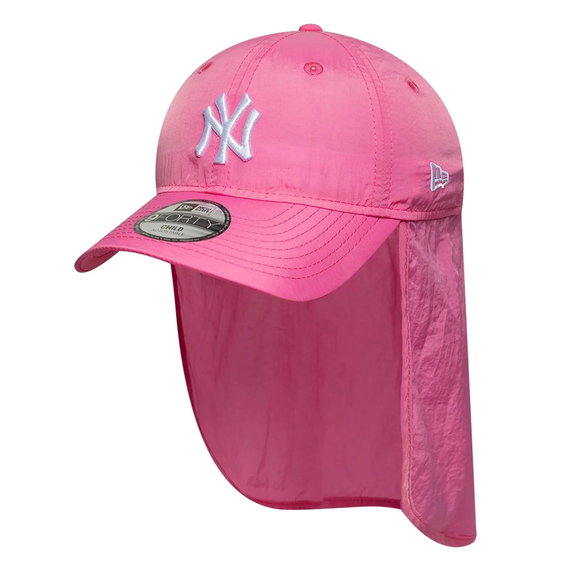 New York Yankees Child MLB Sun Shield Pink 9FORTY Adjustable Cap