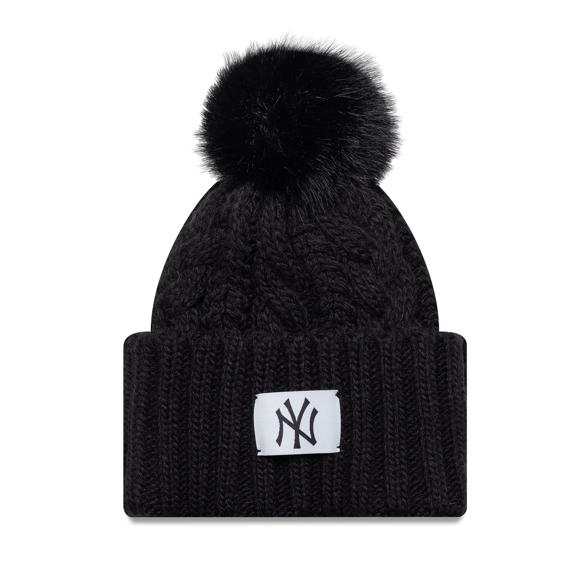 New York Yankees MLB Black Cable Knit Beanie Hat