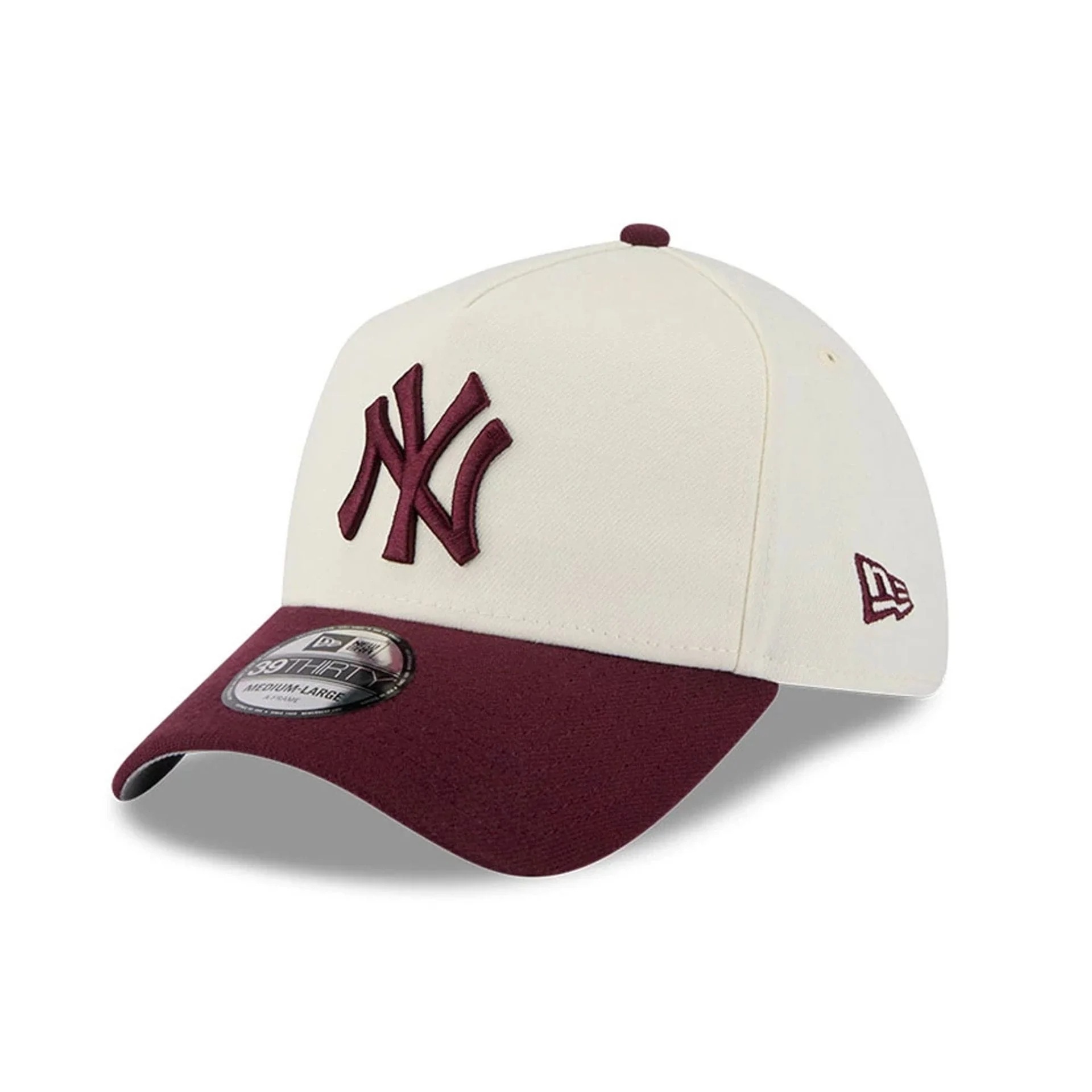 New York Yankees MLB Chrome Dark Red 39THIRTY A-Frame Stretch Fit Cap