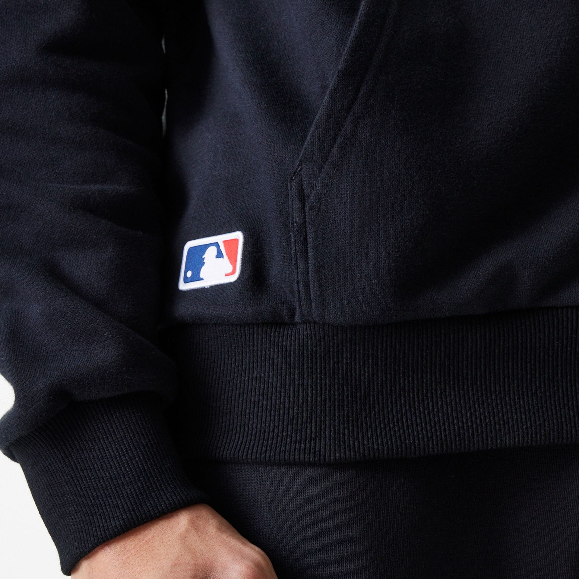 New York Yankees MLB League Essential Black Oversized Pullover Hoodie - Image 5