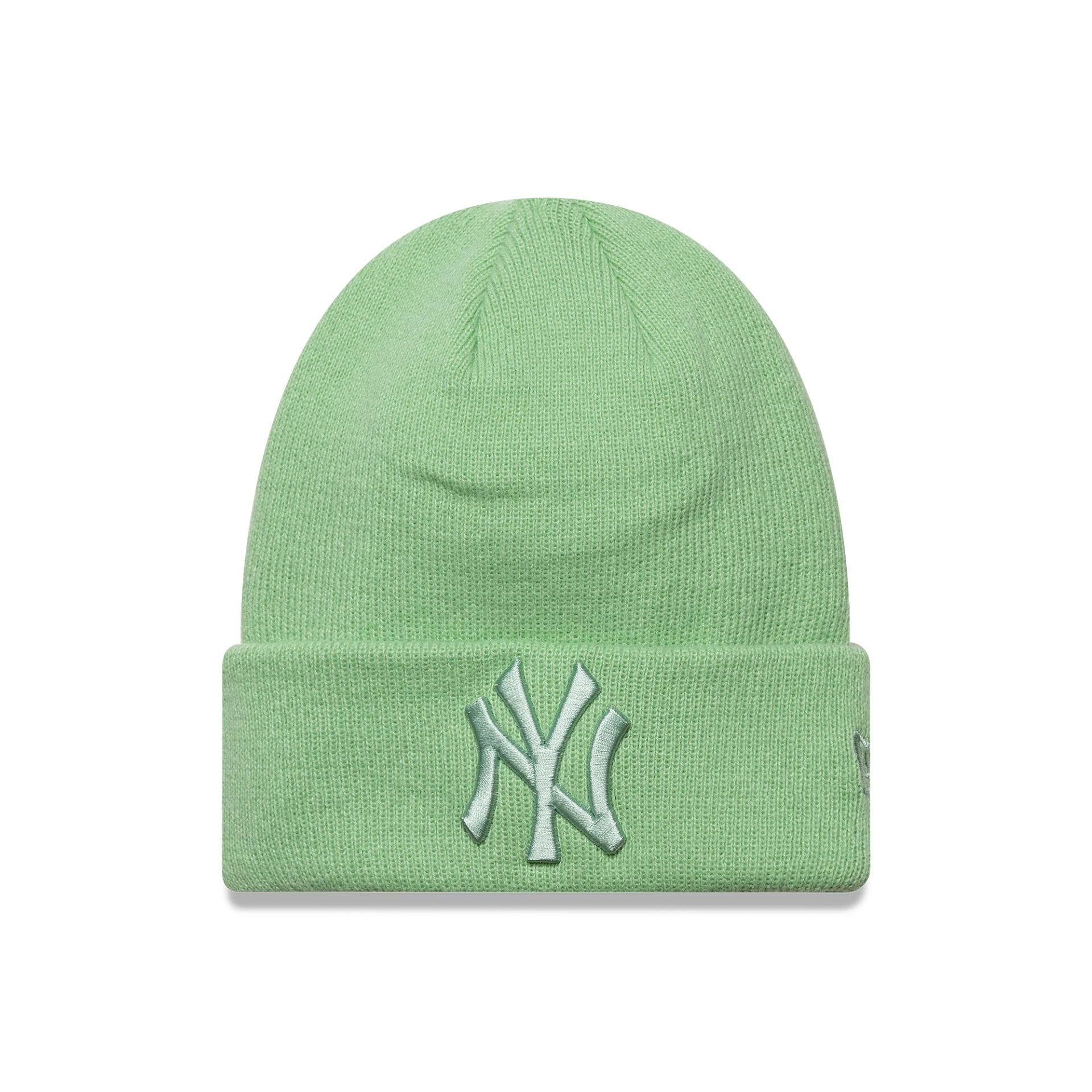 New York Yankees Youth MLB League Essential Pastel Green Cuff Knit Beanie Hat