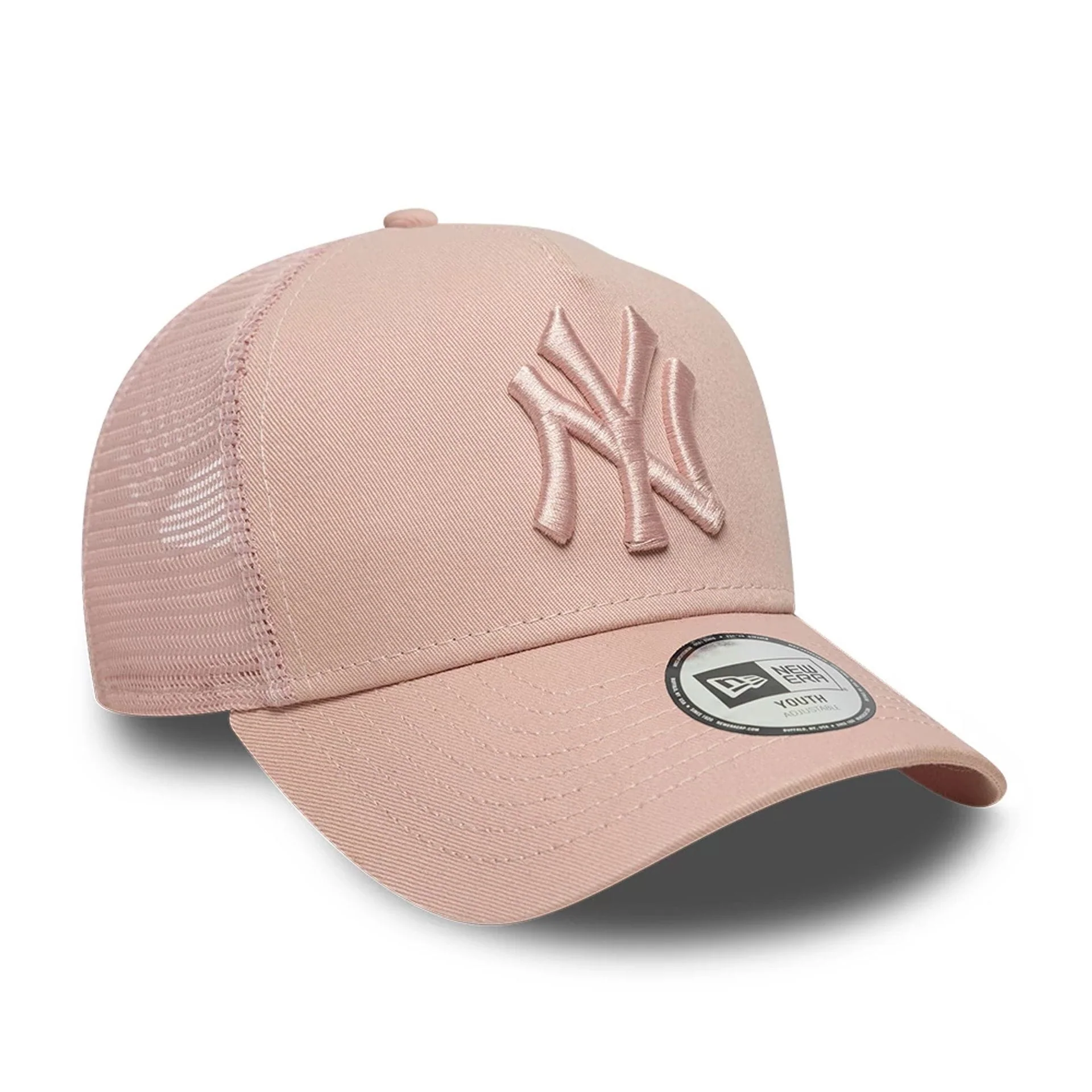 New York Yankees Youth MLB League Essential Pastel Pink 9FORTY A-Frame Trucker Adjustable Cap - Image 3