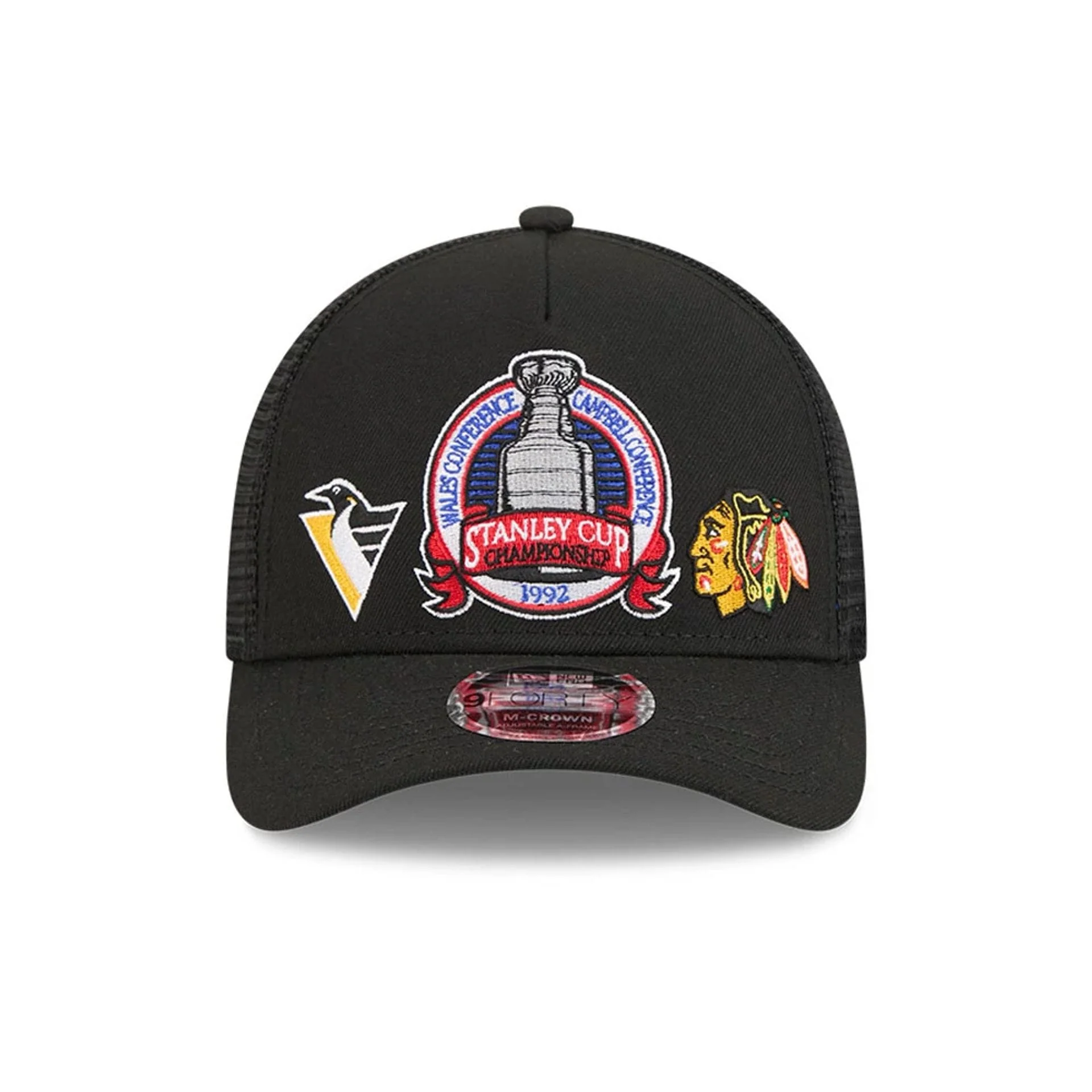 Penguins NHL Stanley Cup Black 9FORTY M-Crown A-Frame Trucker Adjustable Cap - Image 3