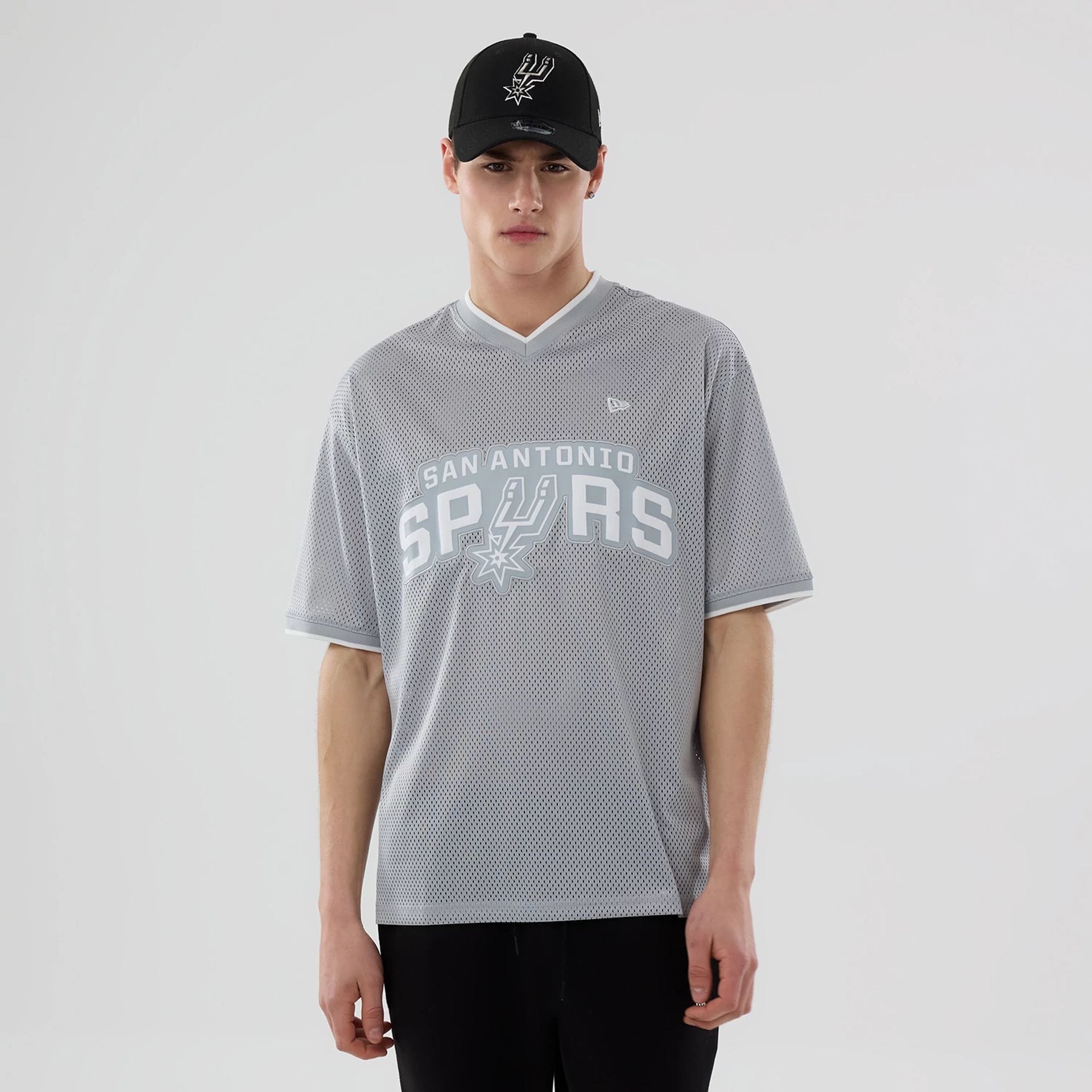 San Antonio Spurs NBA Mesh Grey Oversized T-Shirt