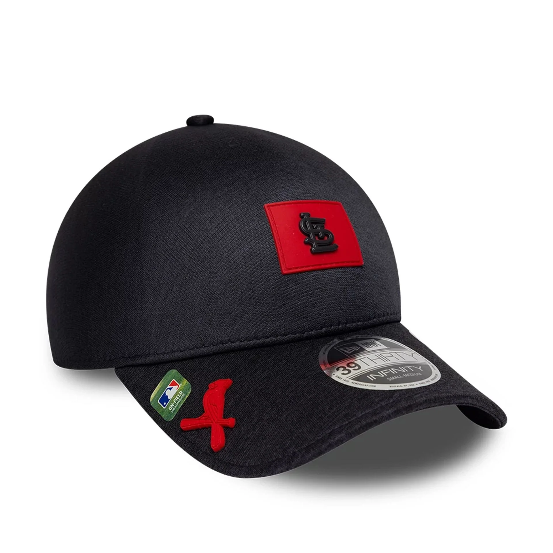 St. Louis Cardinals MLB Clubhouse Black 39THIRTY Infinity Stretch Fit Cap