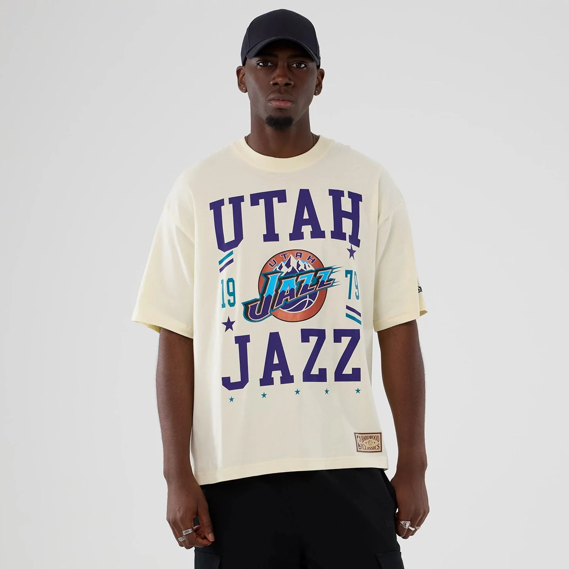 Utah Jazz NBA Hardwood Classic Cream T-Shirt