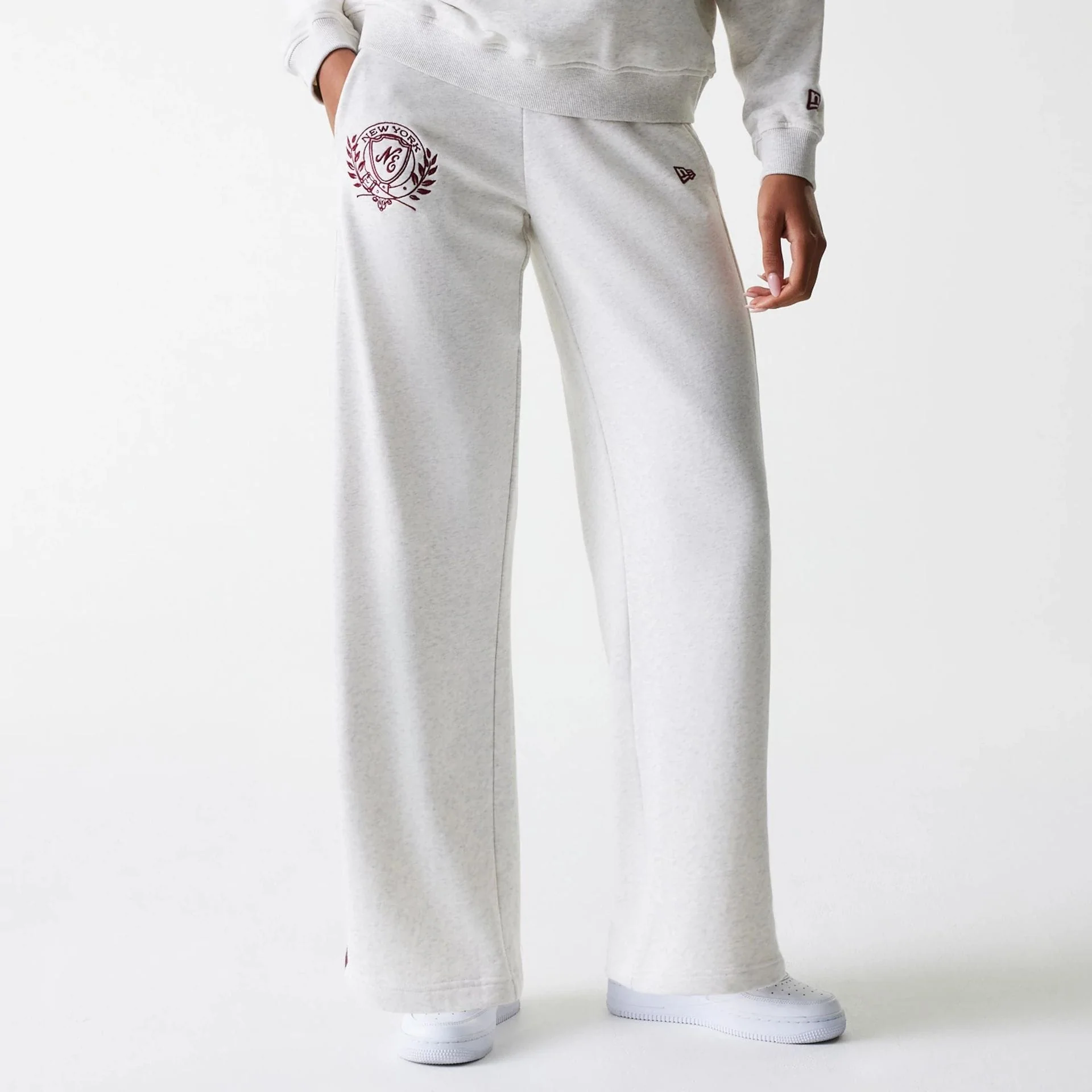 Womens New Era Pastel Grey Straight Leg Joggers
